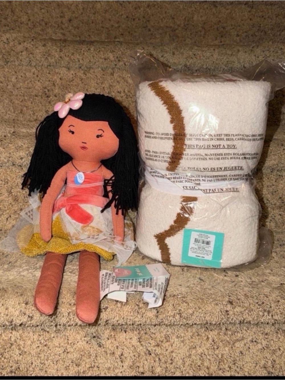 Pillowfort / Disney Princess Moana Doll Throw Blanket. Soft Body Doll. New w/Tag